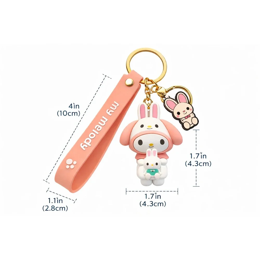 MY MELODY SANRIO‎ Keychain Wristlet Bunny Charm Pink Silicone